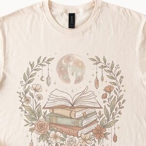 Mystical Moon Hand Graphic Tee Dreamy Celestial Books